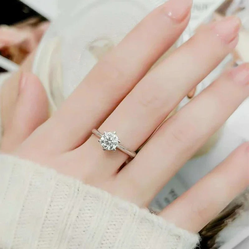 Anillo Solitario Plata