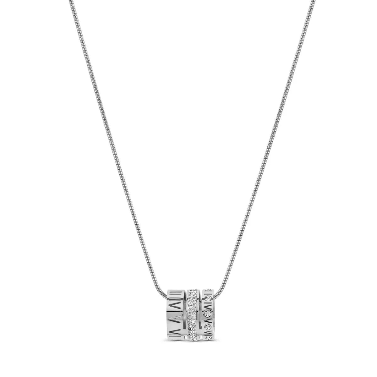 Collar de Triple Aro Con Números Romanos Chapado en Oro
