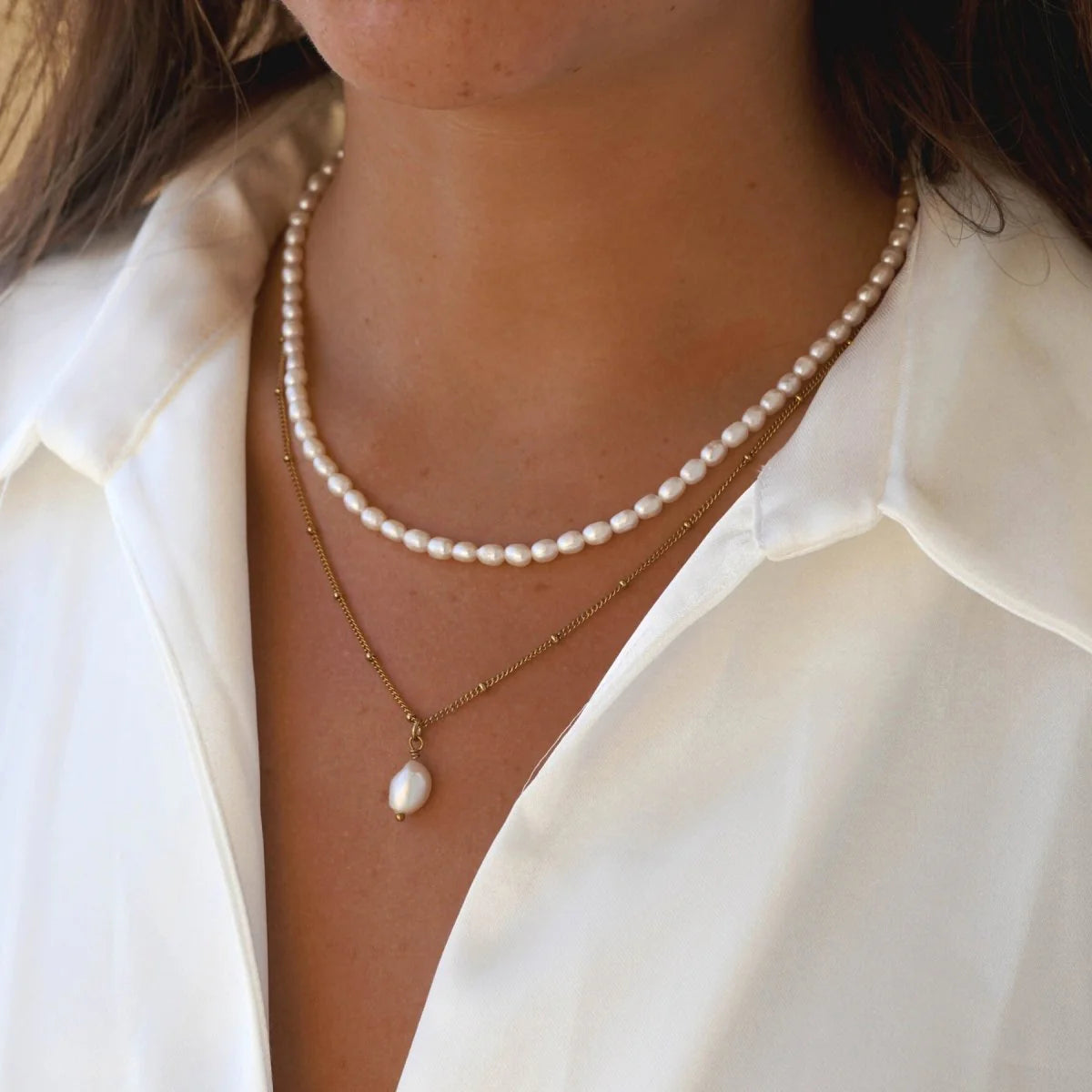 Collar Doble Aloha Mix Chapado en Oro