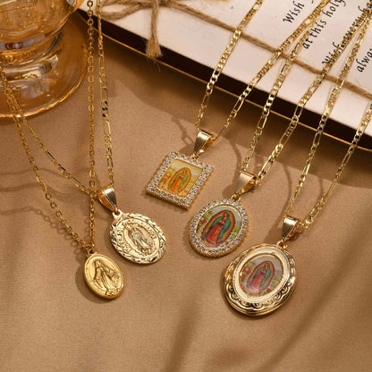 Collar de la Virgen de Guadalupe Chapado en Oro