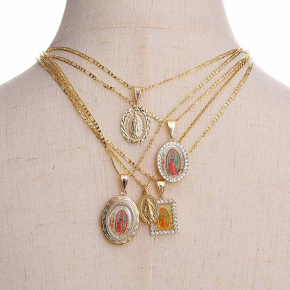Collar de la Virgen de Guadalupe Chapado en Oro