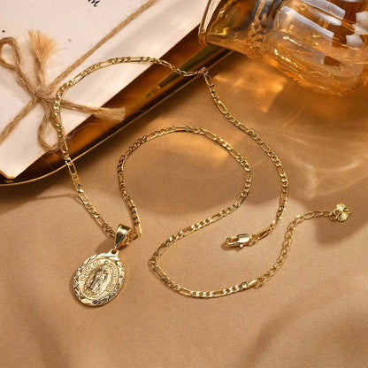 Collar de la Virgen de Guadalupe Chapado en Oro