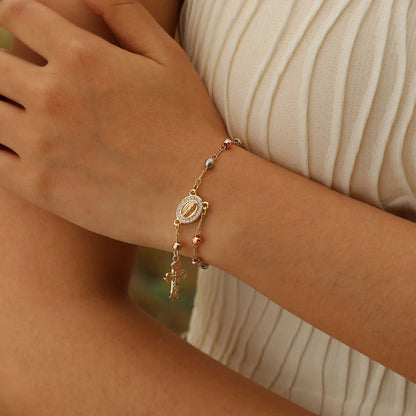Pulsera con una Medalla de Nuestra Señora de Guadalupe Bañada en Oro