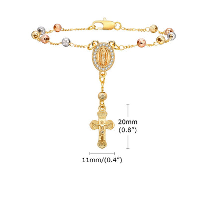 Pulsera con una Medalla de Nuestra Señora de Guadalupe Bañada en Oro