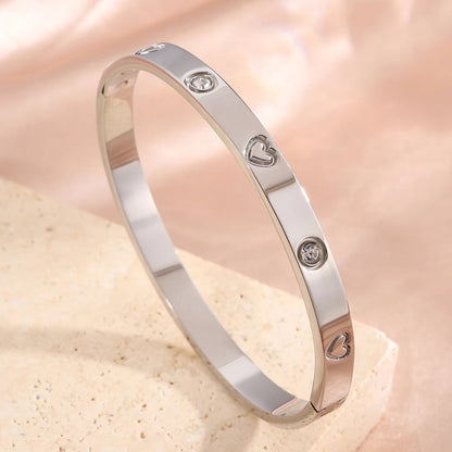 Juego de 2 Pulseras Con Forma de Corazón Chapadas En Oro