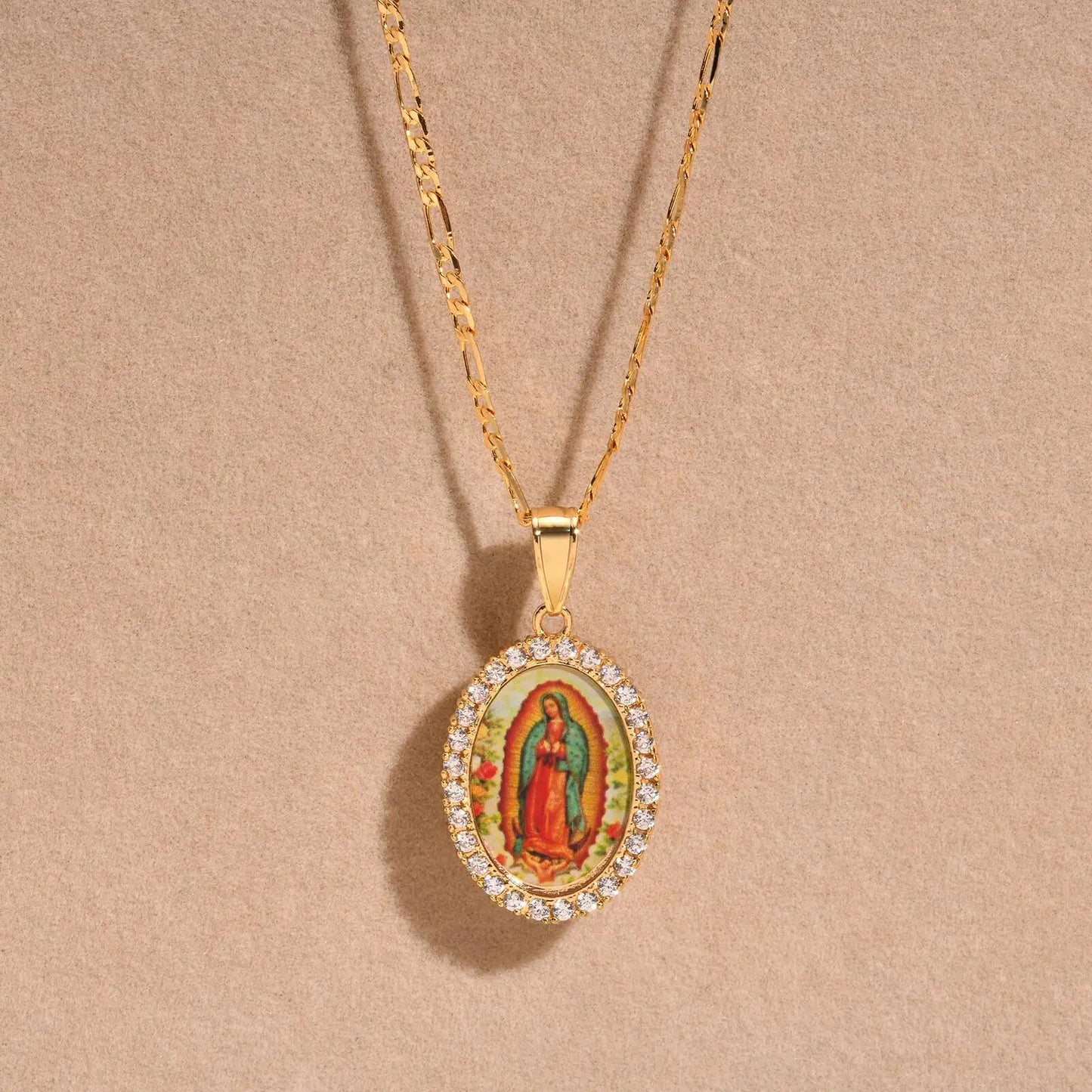 Collar de la Virgen de Guadalupe Chapado en Oro
