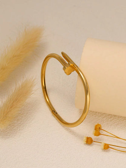 Juego de 3 Pulseras Romanas Chapadas En Oro