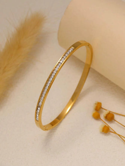 Juego de 3 Pulseras Romanas Chapadas En Oro