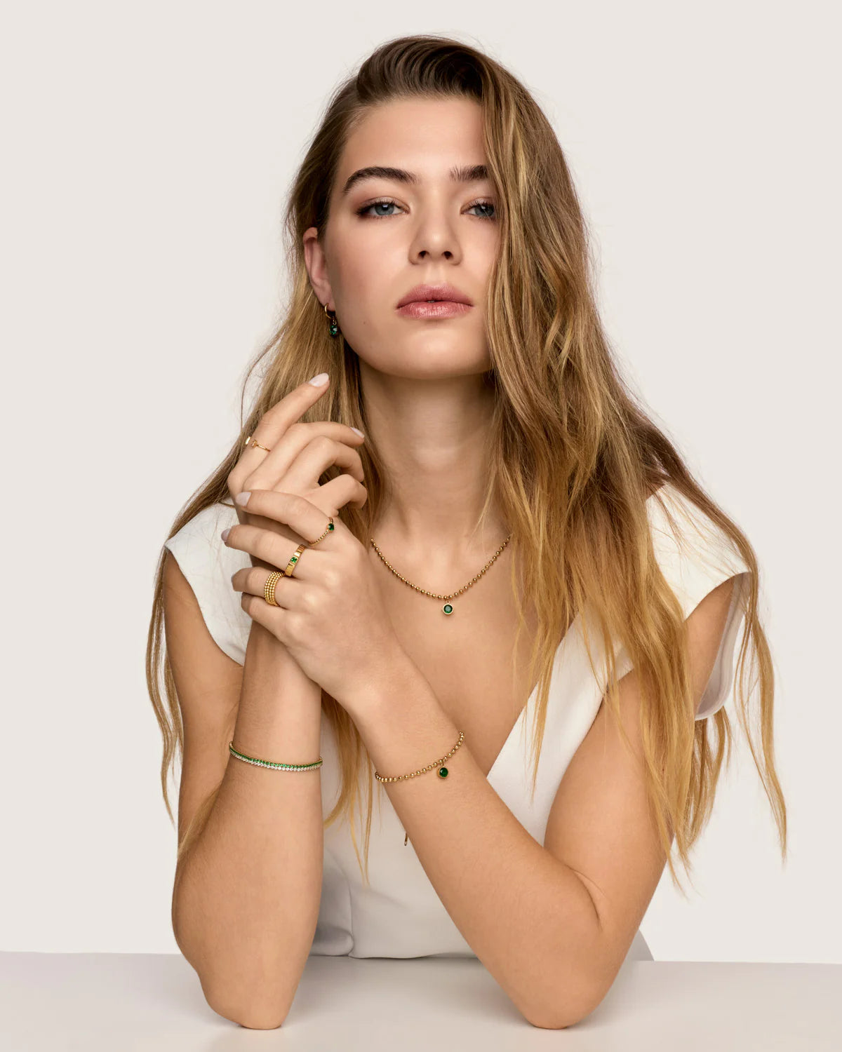 Collar Emera Point Chapado en Oro