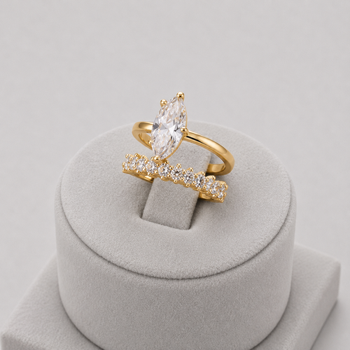 Anillo de Dubái Bañado en Oro