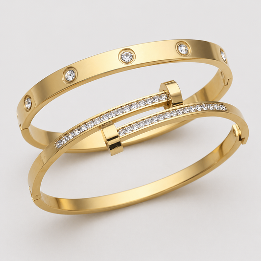 Pulsera Doble Con Circonitas Cúbicas