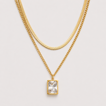 Conjunto de Collar Chapado En Oro de París
