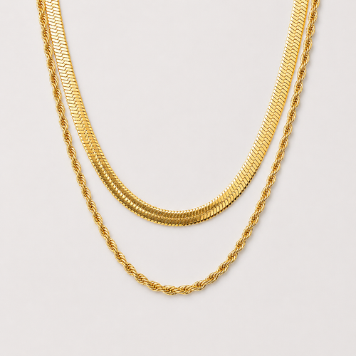 Conjunto de Collar Melina Chapado en Oro