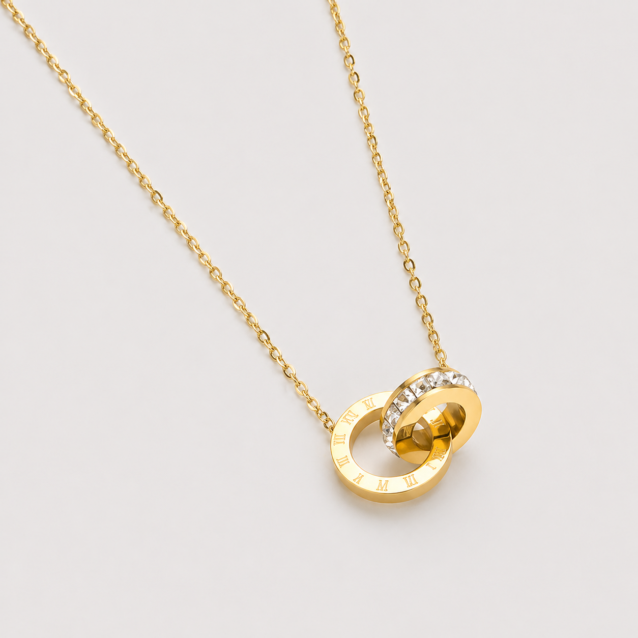 Collar Imperial Con Piedra de Circonita Chapado en Oro