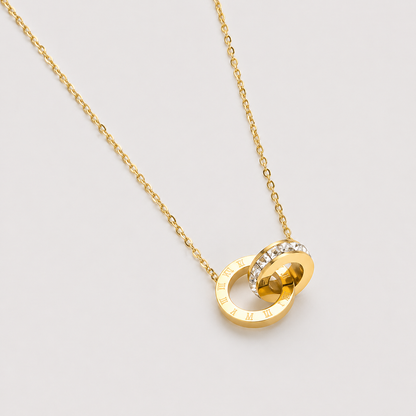 Collar Imperial Con Piedra de Circonita Chapado en Oro