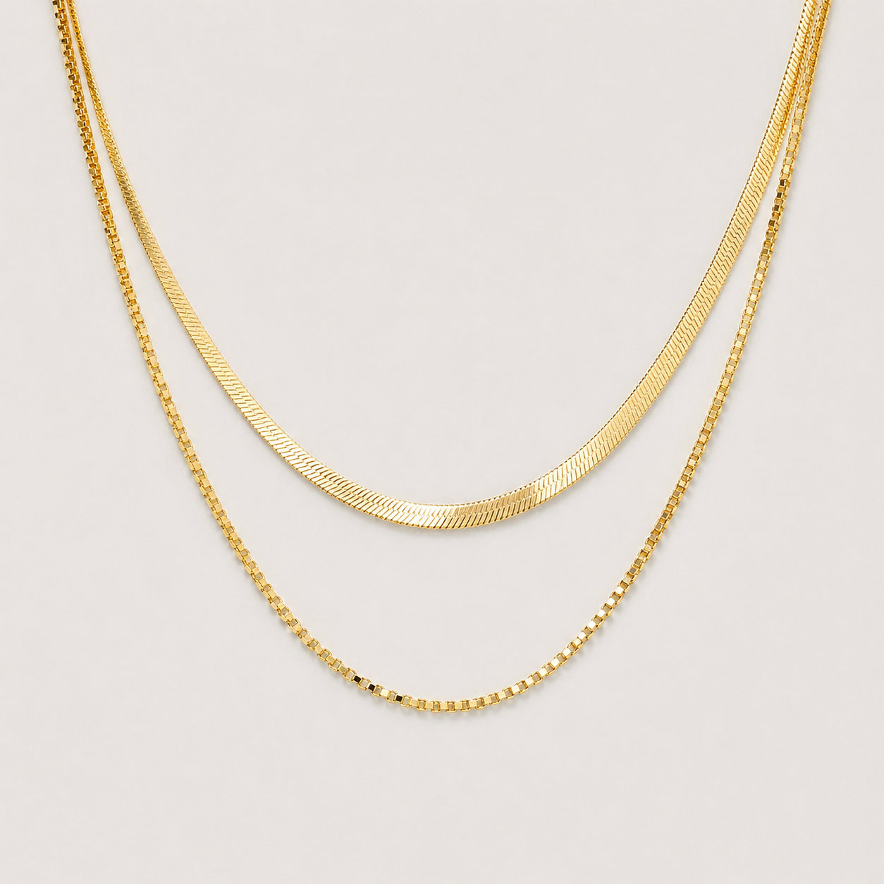 Collar Doble de Lujo Chapado en Oro
