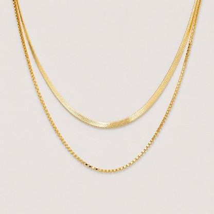 Collar Doble de Lujo Chapado en Oro