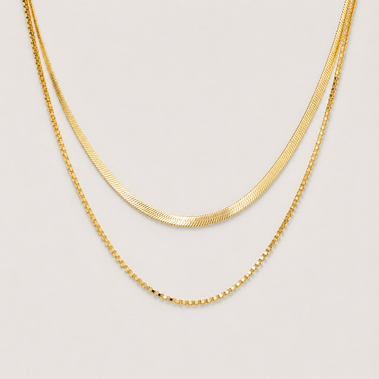 Collar Doble de Lujo Chapado en Oro