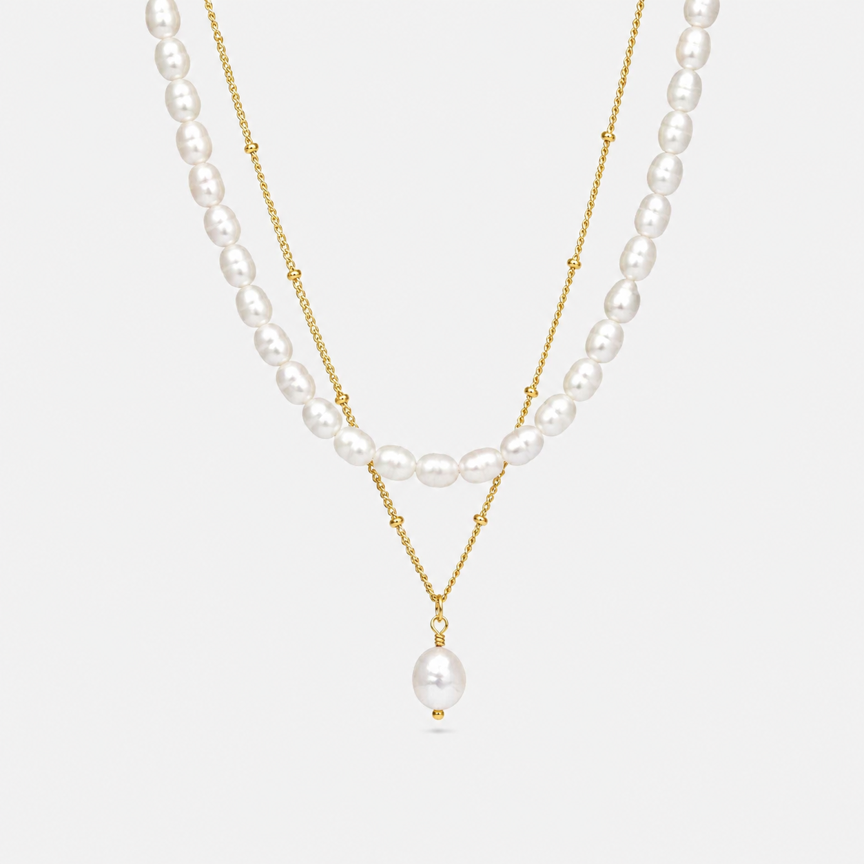Collar Doble Aloha Mix Chapado en Oro