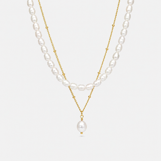Collar Doble Aloha Mix Chapado en Oro
