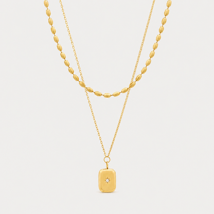 Collar Doble Barcelona Chapado en Oro