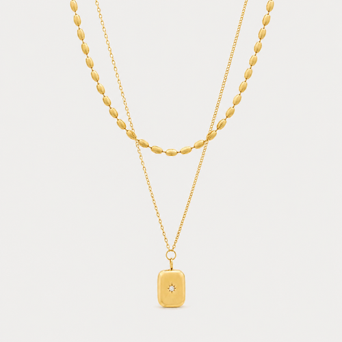Collar Doble Barcelona Chapado en Oro