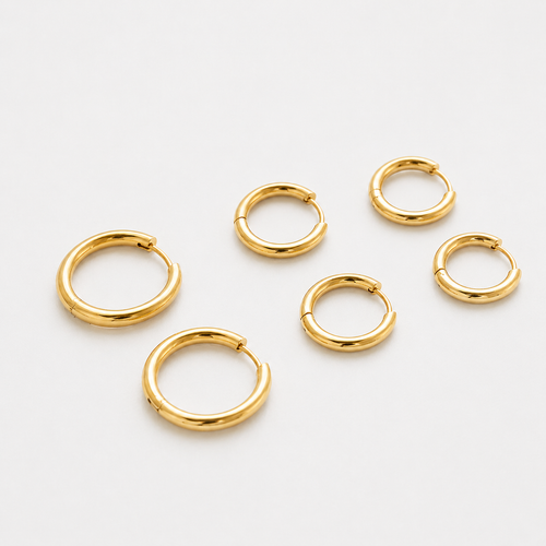 Trío de Pendientes de Aro Chapados en Oro