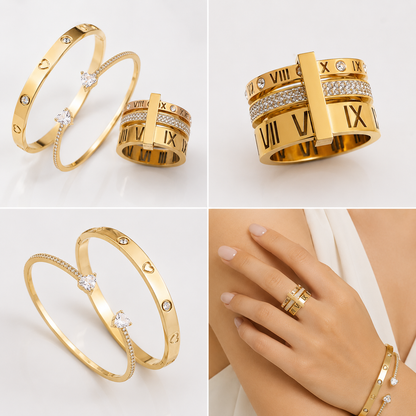 Juego de Pulsera y Anillo de Estilo romano de Regalo