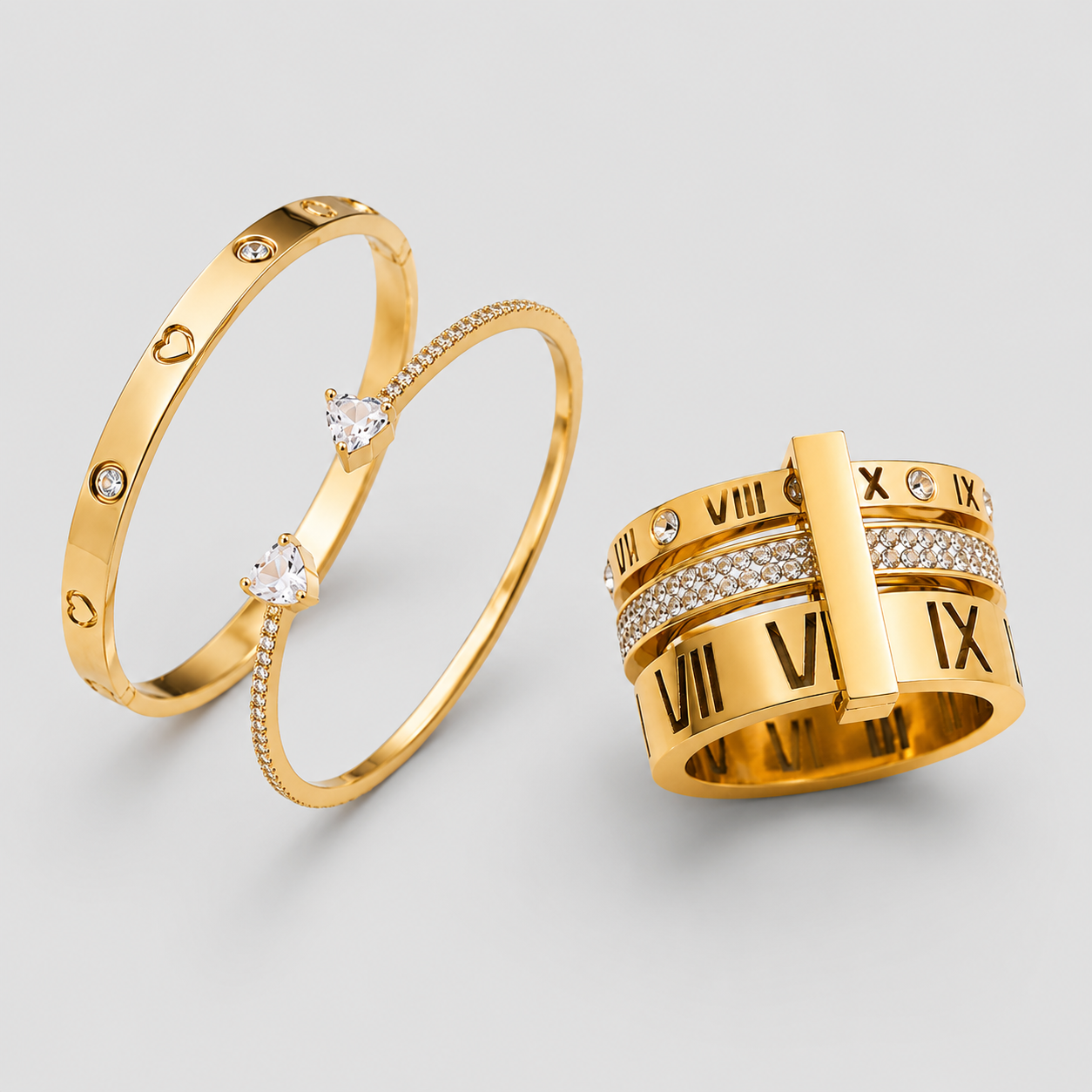 Juego de Pulsera y Anillo de Estilo romano de Regalo