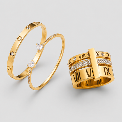 Juego de Pulsera y Anillo de Estilo romano de Regalo