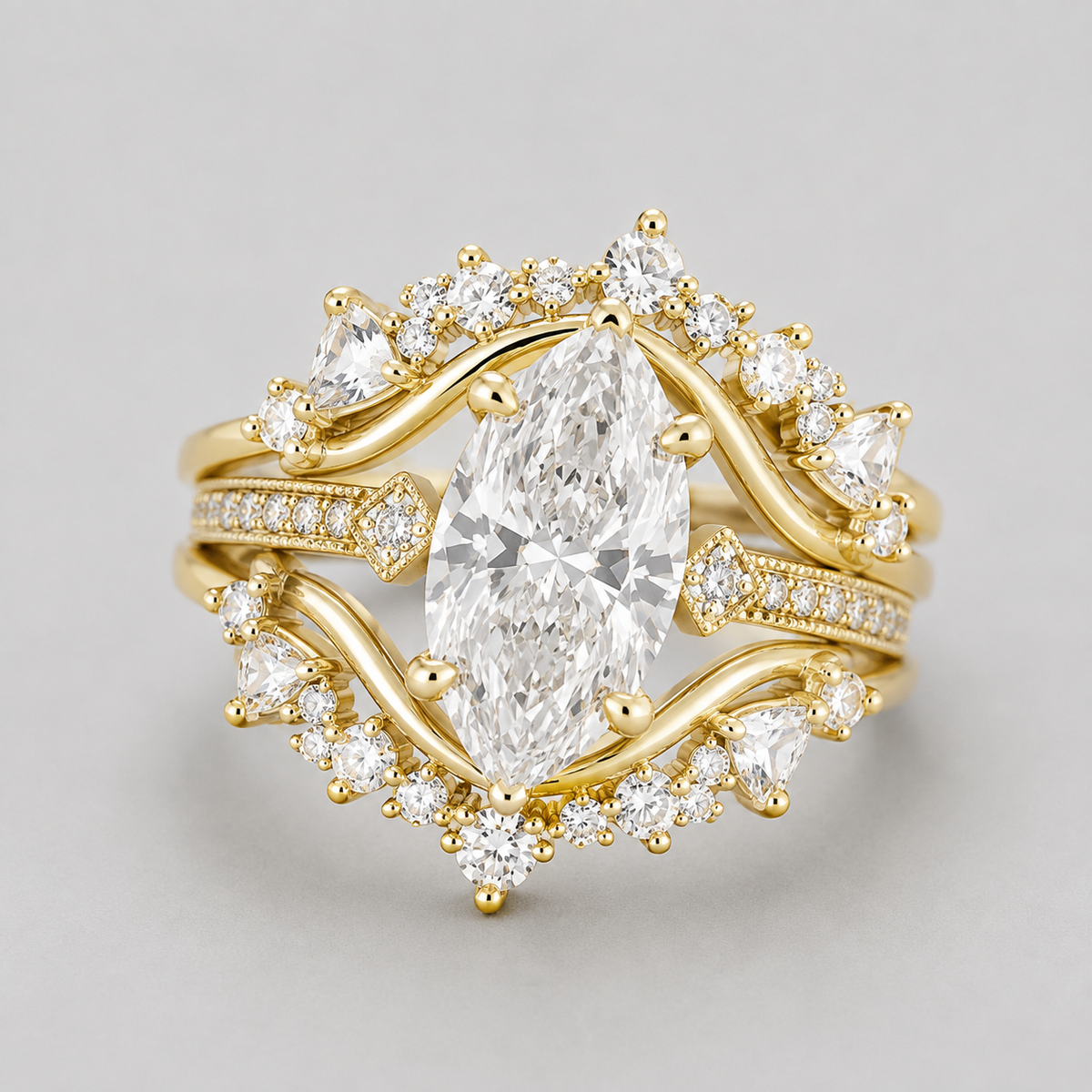 Conjunto de Anillo Triple Cleopatra