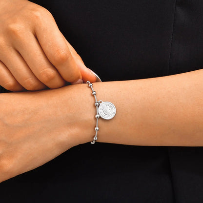 Pulsera Con Medalla de San Benito Chapada en Oro