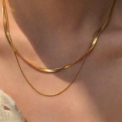 Collar Doble de Lujo Chapado en Oro