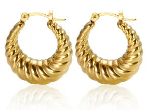 Pendientes de Aro Con Forma de Croissant Chapados en Oro