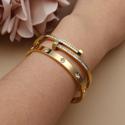 Pulsera Doble Con Circonitas Cúbicas