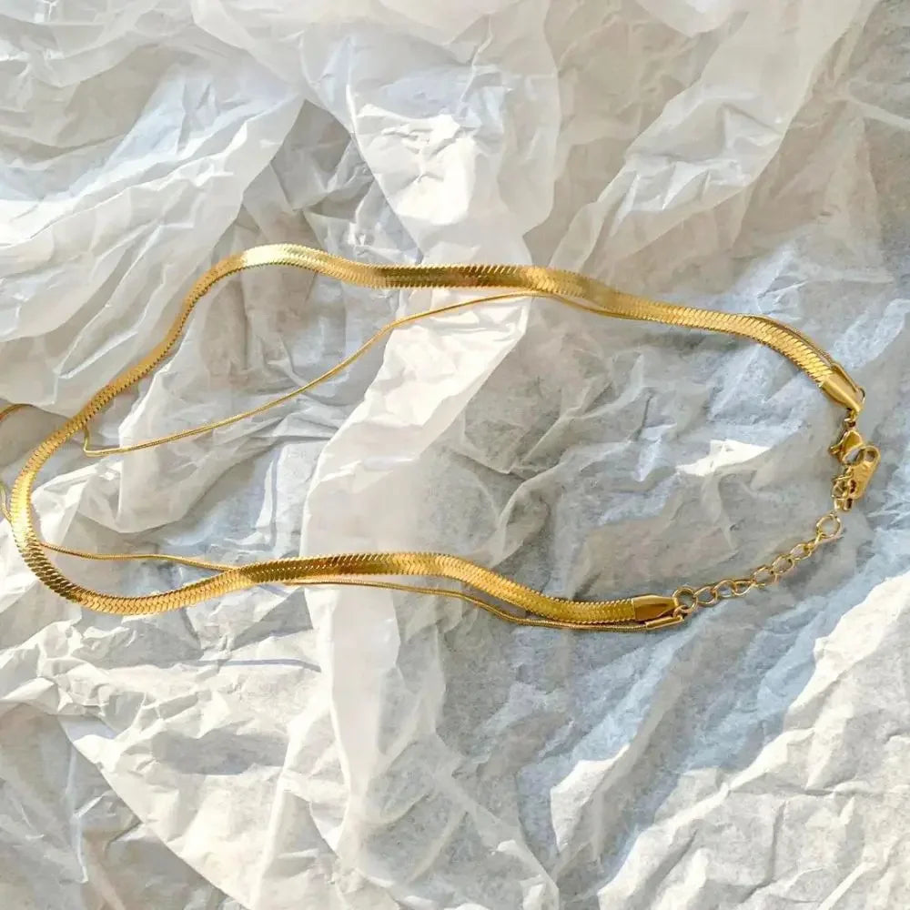 Collar Doble de Lujo Chapado en Oro