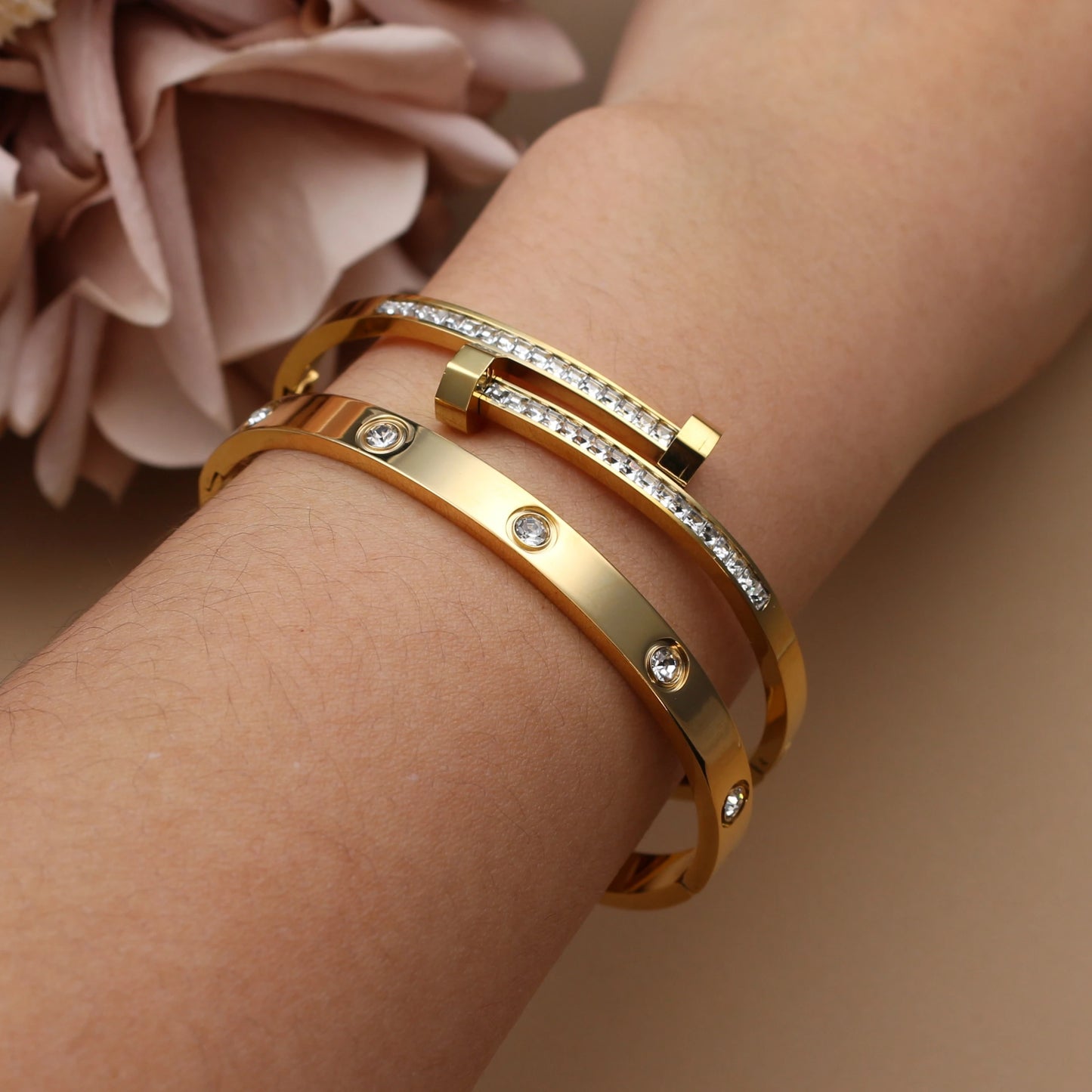 Pulsera Doble Con Circonitas Cúbicas