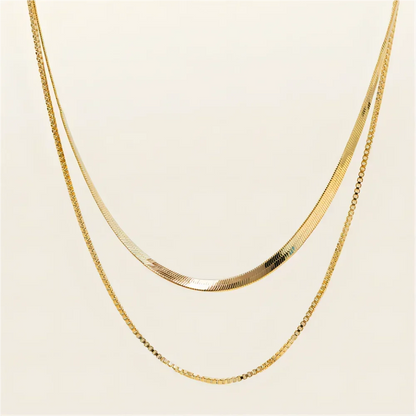 Collar Doble de Lujo Chapado en Oro