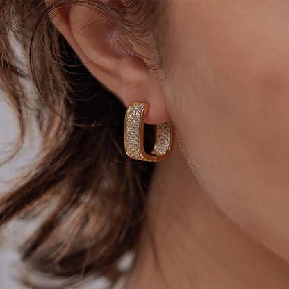 Pendientes Con Circonitas Cúbicas Chapados En Oro