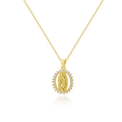 Collar de La Virgen de Guadalupe Chapado en Oro