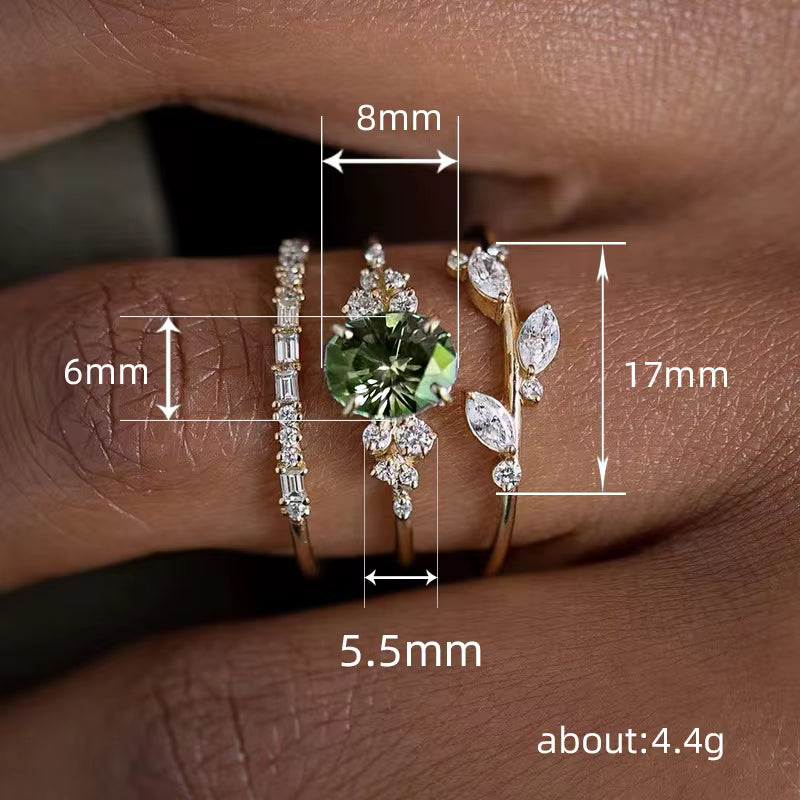 Conjunto de Anillo Triple Olivia
