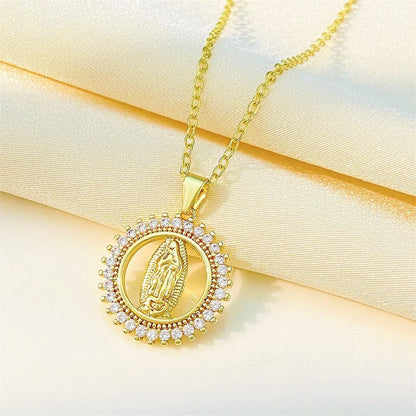 Collar de La Virgen de Guadalupe Chapado en Oro