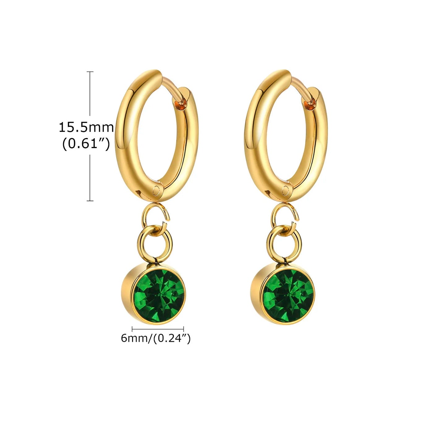 Pendientes Emera Stud Chapados en Oro