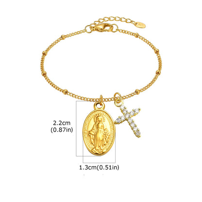 Pulsera con una medalla de la Virgen María