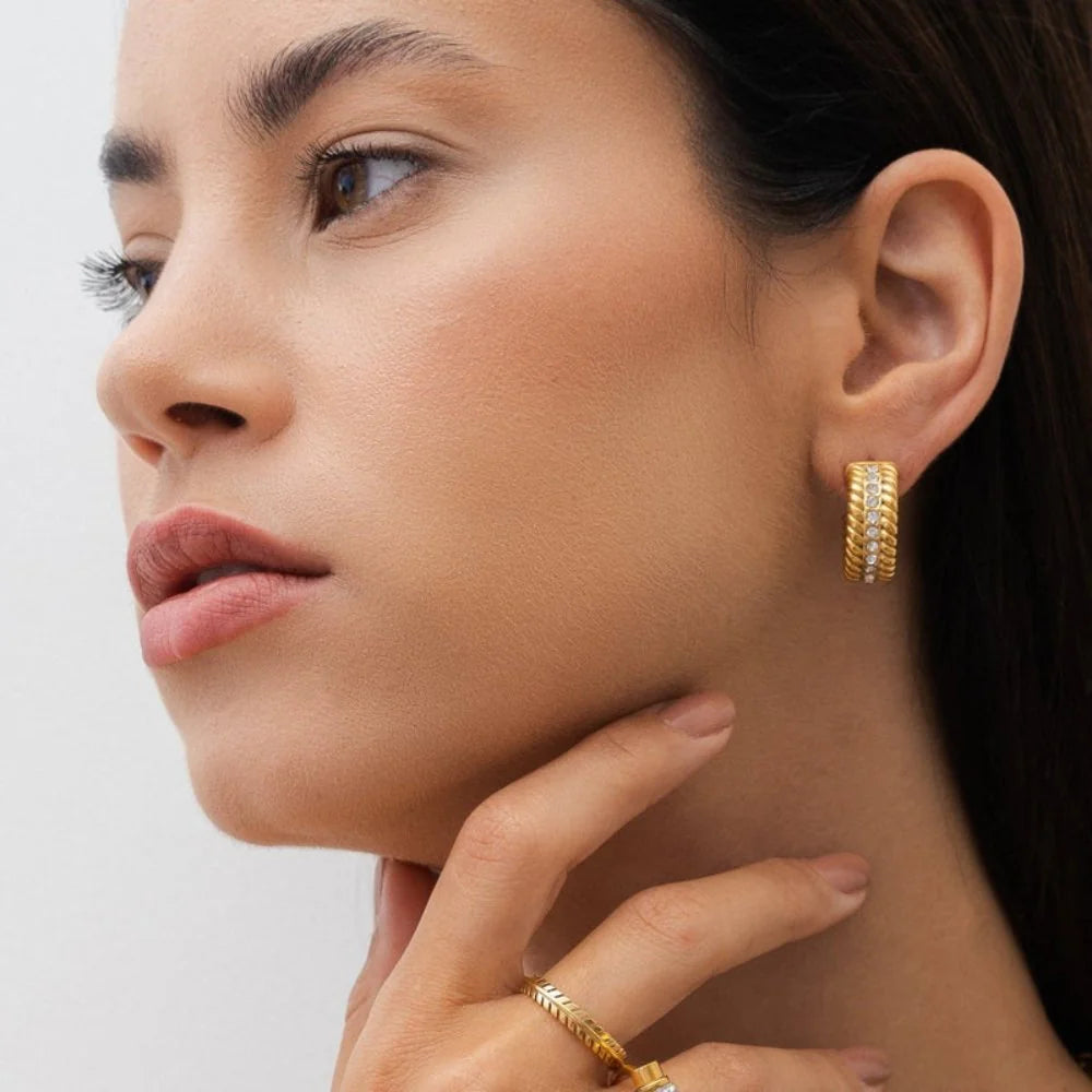 Pendientes de aro Chapados en Oro