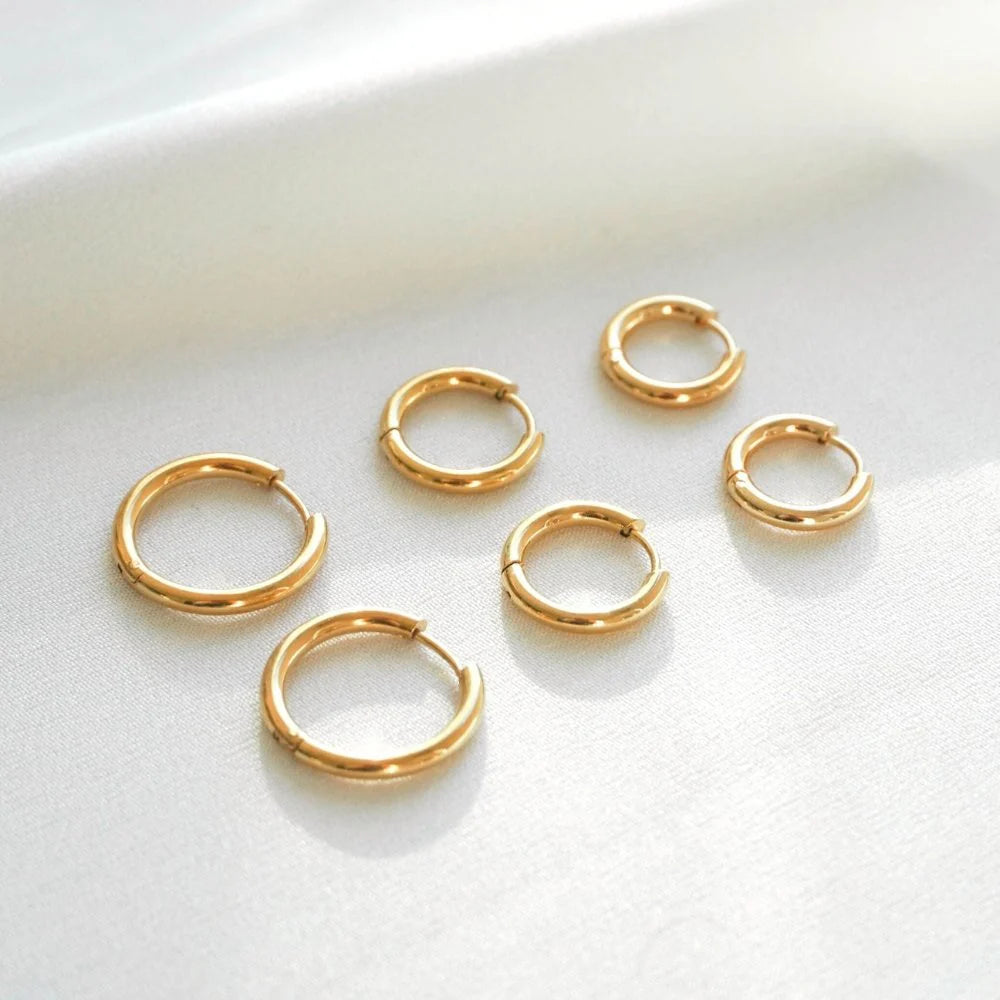 Trío de Pendientes de Aro Chapados en Oro