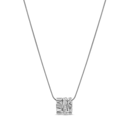 Collar de Triple Aro Con Números Romanos Chapado en Oro