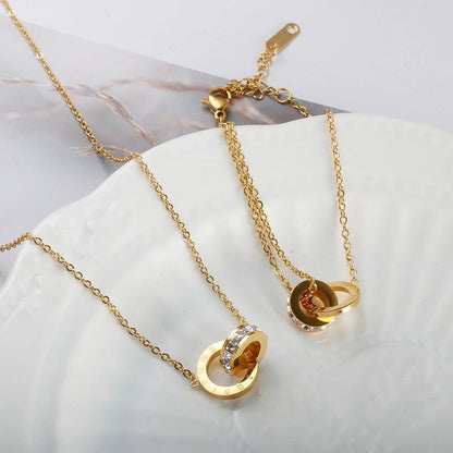 Collar Imperial Con Piedra de Circonita Chapado en Oro