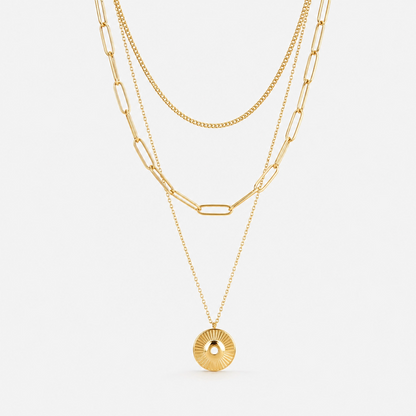 Conjunto de Collar Cleopatra Chapado en Oro