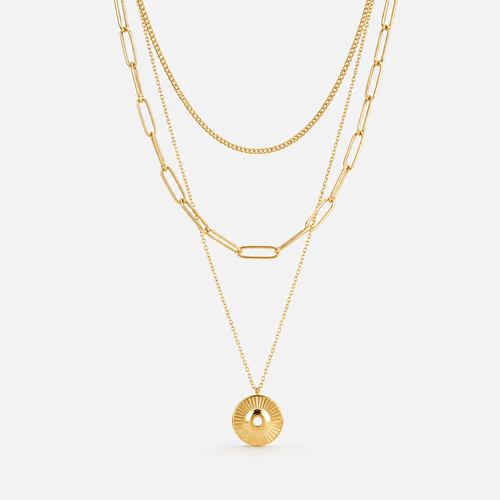 Conjunto de Collar Cleopatra Chapado en Oro